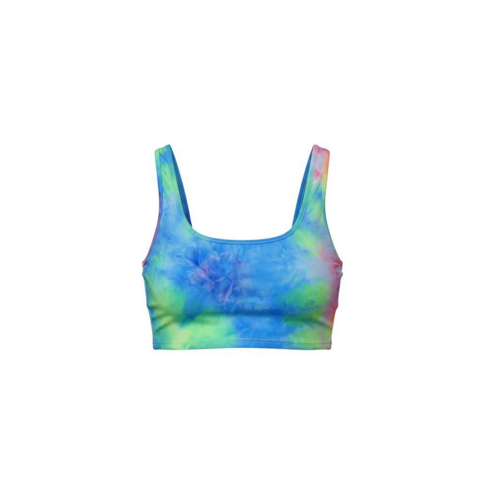 Annes Apparel Crop Top Womens Medium Multi Tie Dye Sleeveless Scoop Neck USA